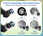 Telescopio refractor de 80 mm para observación de estrellas y luna | diseño funcional