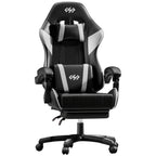 Silla de Juegos Furnishia con Reposapiés, Silla de Computadora Ajustable en Altura con Soporte Lumbar y Reposacabezas para Adultos, Silla de Oficina Giratoria 360 Grados para Oficina, Dormitorio, Estación de Trabajo Robusta