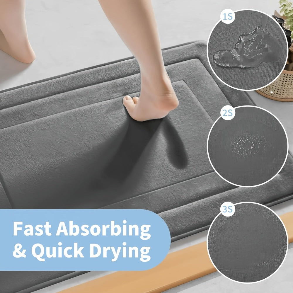 Juego de 3 alfombras antideslizantes para baño, tapete de baño grueso súper absorbente, almohadilla suave de secado rápido, con tapete de inodoro en forma de U, tapete para piso de baño, tapete de ducha, bañera, habitación de ducha, suministros de baño, d