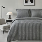1 funda nórdica de gasa con burbujas y rayas en relieve, ropa de cama sencilla con cierre de cremallera, lavable a máquina, ideal para habitaciones de hotel, dormitorios, etc. Incluye funda de almohada de 80 * 80 cm