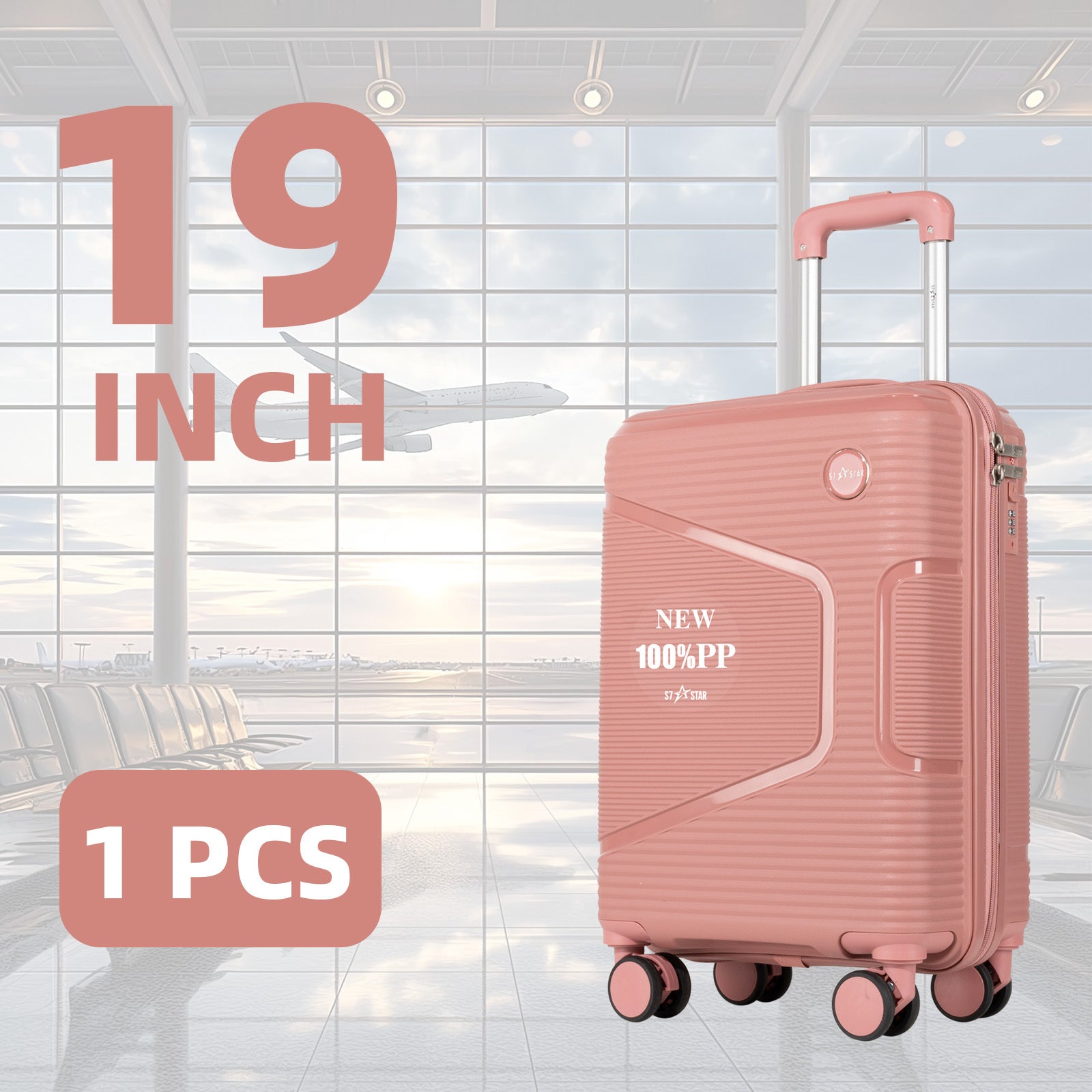 Equipaje | Maleta Rígida con Ruedas | 19 Pulgadas, Material PP | Diseño Retentor de Forma | Listo para el Embarkado | Múltiples Opciones de Color | Ideal para Uso Diario Estudiantil, Viajes Cortos y Escapadas de Fin de Semana, Aplicable en Múltiples Escen