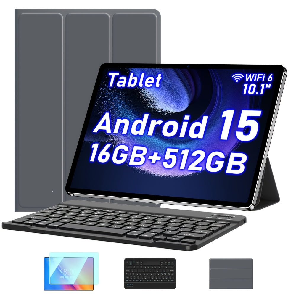 Tablet | Tableta UXD A5 Android 15, equipada con accesorios relacionados, 16 GB de RAM (8 GB + 8 GB ampliable), 512 GB de ROM ampliable hasta 1