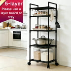 Estante de Almacenamiento Rodante de 5/6 Niveles - Organizador Multicapa de 167.64 cm - Ahorro de Espacio, Estante Ajustable y Multifuncional, Adecuado para Cocina, Baño, Sala de Estar, Oficina y Estudio, Solución de Almacenamiento Perfecta, Estante de Pi