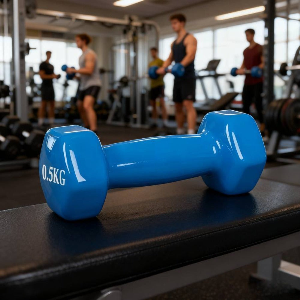 Mancuernas pequeñas de varios tamaños, azul brillante, adecuadas para uso doméstico y en el gimnasio, para fortalecer antebrazos y parte superior de los brazos, entrenamiento muscular, unisex, 0,5 kg, 1 kg, 1,5 kg, 2 kg, 3 kg, mancuernas pequeñas.