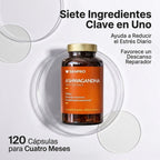 Ashwagandha + Triptófano Complex 7 en 1 | 120 Cápsulas Veganas | Magnesio, Vitaminas B1, B2, B3 y B6 | Fabricado en España y con Calidad Certificada | San Pro