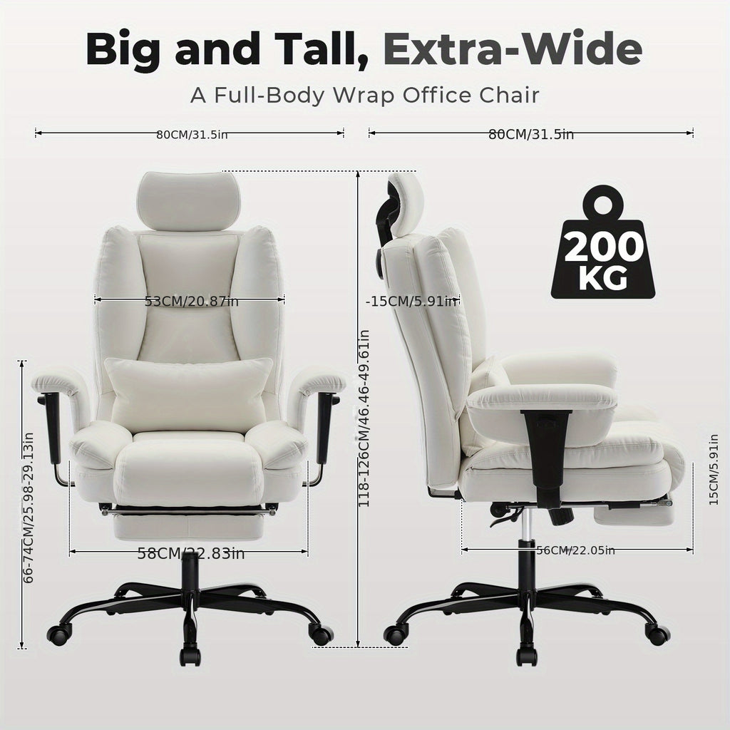 Silla de oficina | Silla de Oficina | Silla Ergonómica para Oficina | Silla Giratoria para Escritorio | Silla de Oficina en Beige,, Blanco