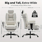 Silla de oficina | Silla de Oficina | Silla Ergonómica para Oficina | Silla Giratoria para Escritorio | Silla de Oficina en Beige,, Blanco