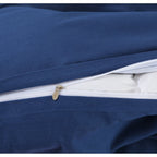 Juego de cama 4 piezas con funda elástica, (Funda de Edredón + Funda Protectora de Colchón + 1/2 Fundas de Almohada), Juego de Funda de Edredón 3-4 Piezas Estilo Nórdico de Color Sólido/Estampado, Ajustable para Camas de 90/105/135/150/180 cm, Regalo Navi