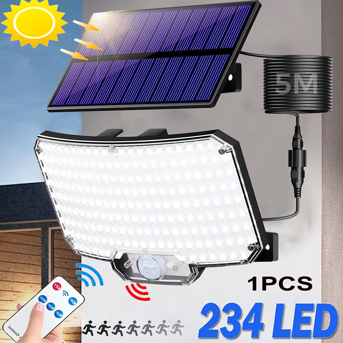 Luz solar exterior con sensor 3pcs | Jardín patio garaje y seguridad