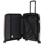 Maleta Rígida de 24" 65 × 44 × 25 Cm / Color Champán / Equipaje Resistente a Daños / ASA TELESCÓPICA / 4 Ruedas Dobles de 360° / Cerradura con Código / Asas Laterales y Superiores HAWFINCH