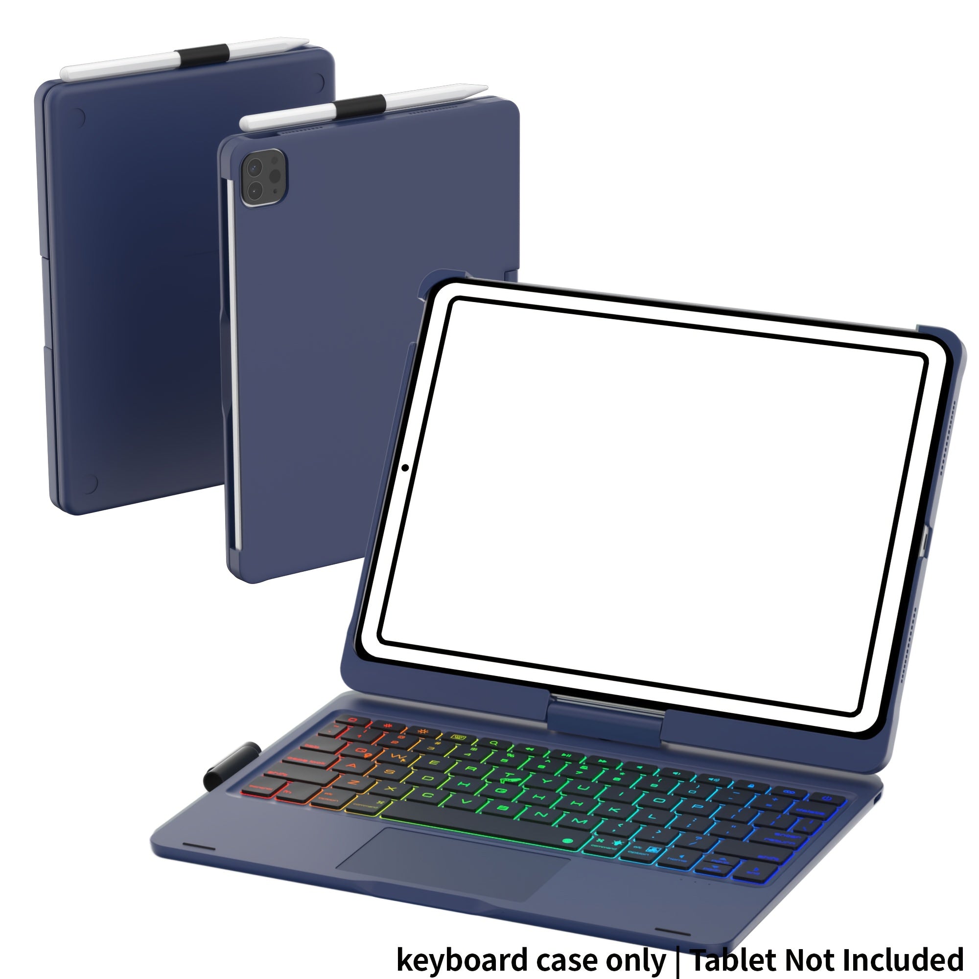 Funda con teclado giratorio para iPad para escritura, estudio y trabajo móvil