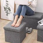 Reposapiés otomano de almacenamiento, taburete plegable para pies, caja de almacenamiento, taburete para el hogar, taburete para pies, banco, caja grande para guardar ropa de lino