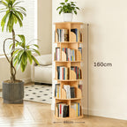Librerías y estanterías | Torre de estantería giratoria 360°, diámetro grande de 46 cm × altura de 160 cm, librero giratorio de 3/4/5 niveles