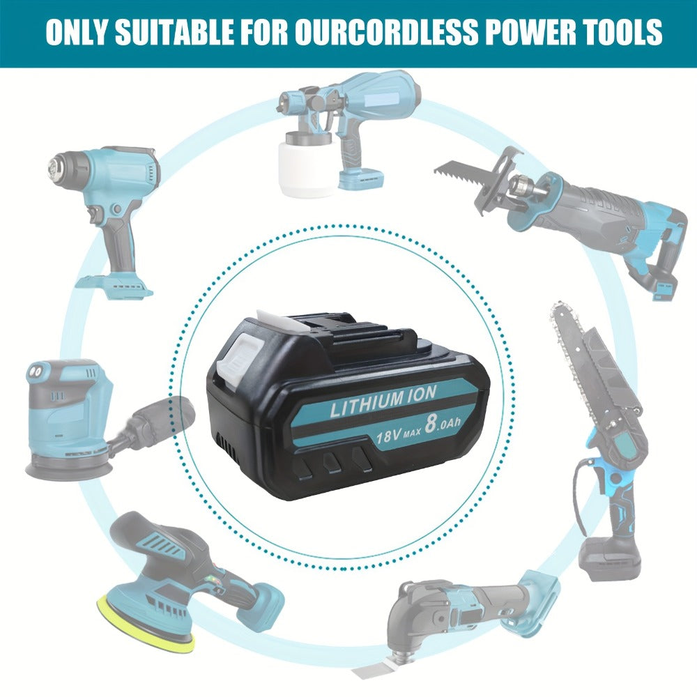 Pack de baterías de 8 Ah con cargador doble | Herramientas compatibles de 14,4 a 18 V