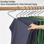 Juego de 20 perchas para faldas, perchas doradas antideslizantes para pantalones, perchas para abrigos que ahorran espacio con revestimiento antideslizante, perchas multifuncionales para pantalones, adecuadas para pantalones, bufandas, jeans, faldas, etc.