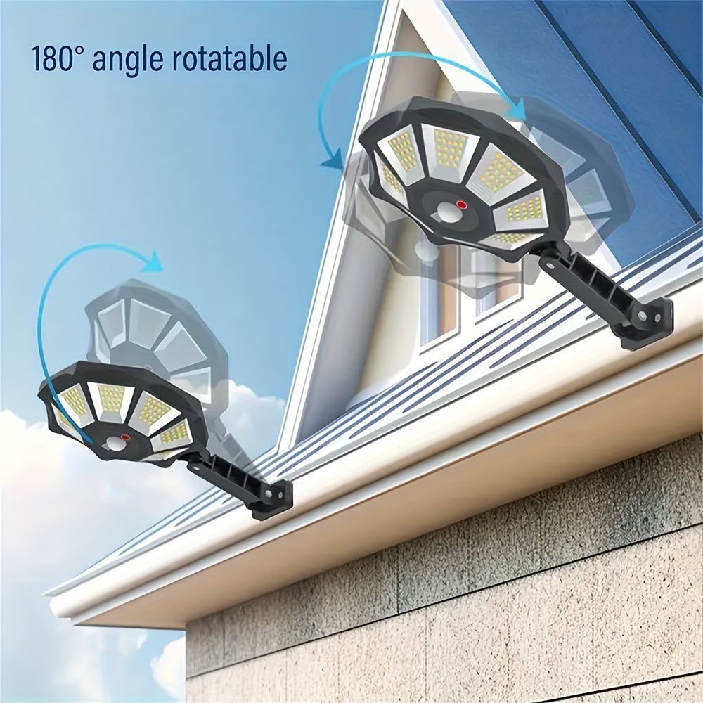 Luz solar exterior | 2/4 piezas Luces de calle solares con sensor de movimiento y control remoto, 3 modos de iluminación, luces solares de