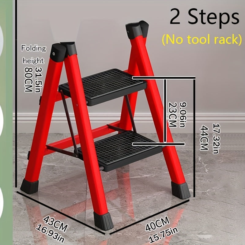 Escalera plegable para limpieza, almacenaje y bricolaje | metal y plegable
