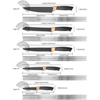 Juego de 19 piezas de cuchillos de cocina modernos y utensilios de cocina - Colección de hojas profesionales con mangos ergonómicos - Accesorios de cocina de alta calidad con soporte de almacenamiento - Herramientas de corte de espiga completa y esenciale