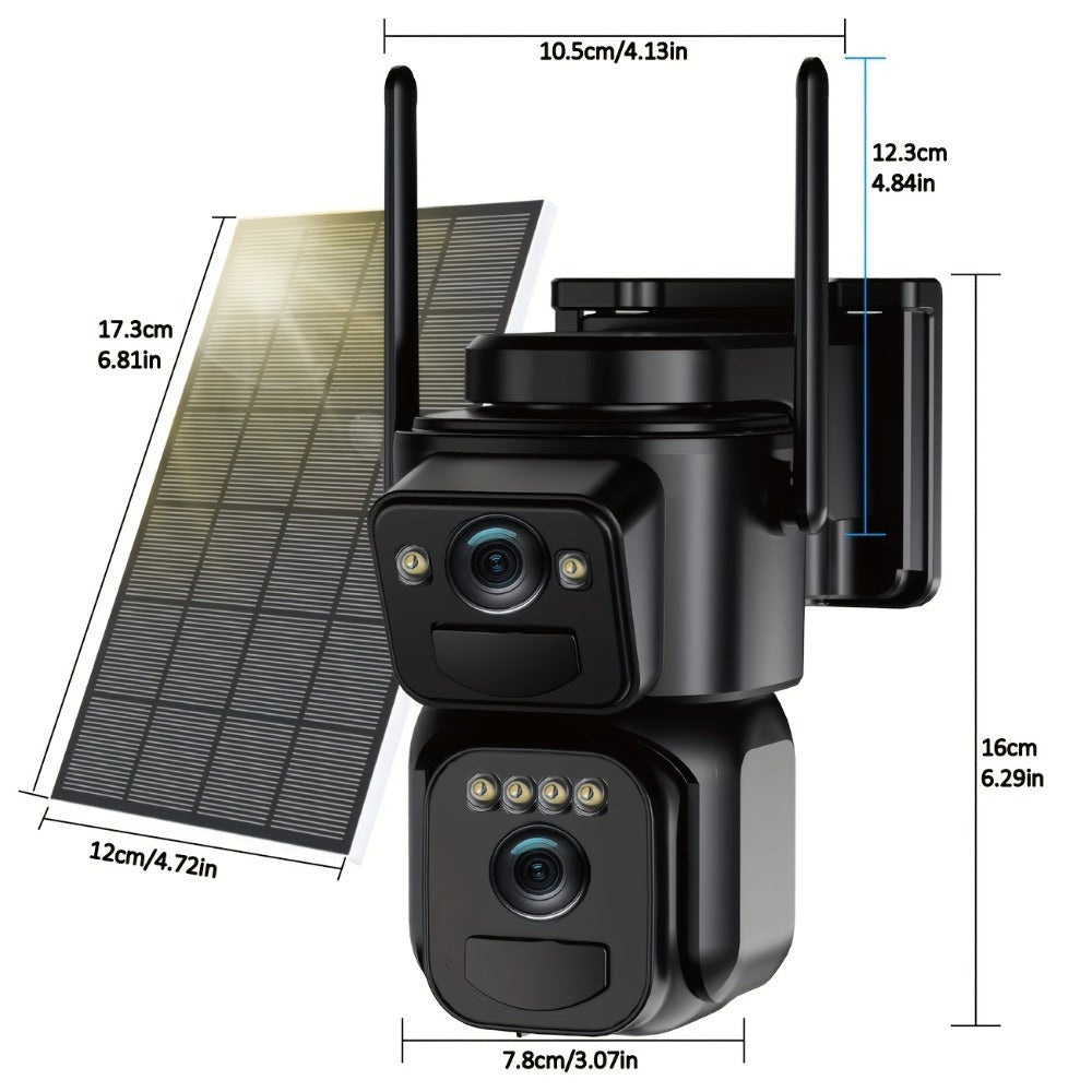 [Zoom 10x] Cámara cctv WiFi 2K qhd 8000mah, 2K 360 grados con batería panel solar bajo consumo
