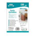 Cesta de lavandería grande de plástico con estampado de ratán y espacio de almacenamiento, cesta de lavandería para el baño, cesta para toallas de hotel de cinco estrellas, cesta de lavandería, dimensiones 40 x 35 x 60 cm