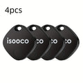4 piezas ISOOCO Rastreador Mini Global Inteligente - Localizador en Tiempo Real con Alarma Antipérdida de Altos Decibelios, Dispositivo de Seguimiento Bajo Consumo para Coches, Bolsos, Llaves, Equipaje | Compatible con dispositivos iOS (iPhone, iPad, iPod
