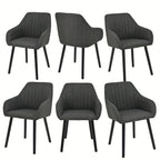 Juego de 2/4/6 sillas de comedor minimalistas con cómodo respaldo, reposabrazos y patas de madera