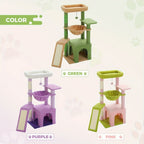 Árbol para Gatos de Interior PAWZ con Gran Apartamento, 1 Tablero de Sisal, 3 Postes Rascadores, Torre Rascadora para Gatos con Hamaca Grande y Percha de 90cm