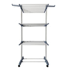 Tendedero Ropa Plegable Vertical XXL Nyana Home Ruedas Pivotantes 360º Multifuncional 4 Niveles y Alas Plegables Hasta 20 Metros de Secado Secadora de Ropa Tendedero de Ropa Tendal Exteriores Interiores Alas Laterales Plegables