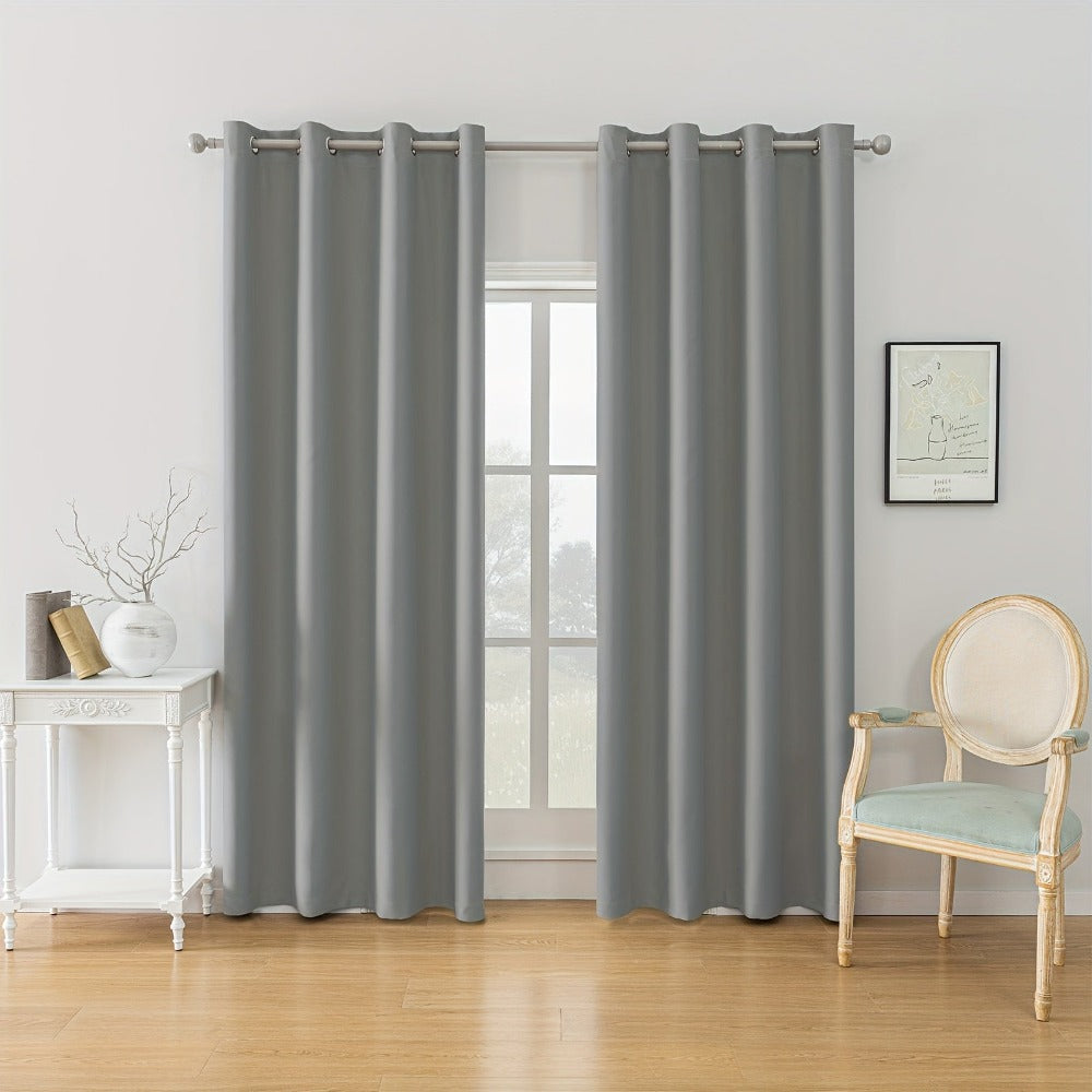 Cortinas Ystyle de Dos Piezas, Opacas, Aislamiento Térmico, Aislamiento Acústico, con Ojales, Modernas para Dormitorio y Sala de Estar