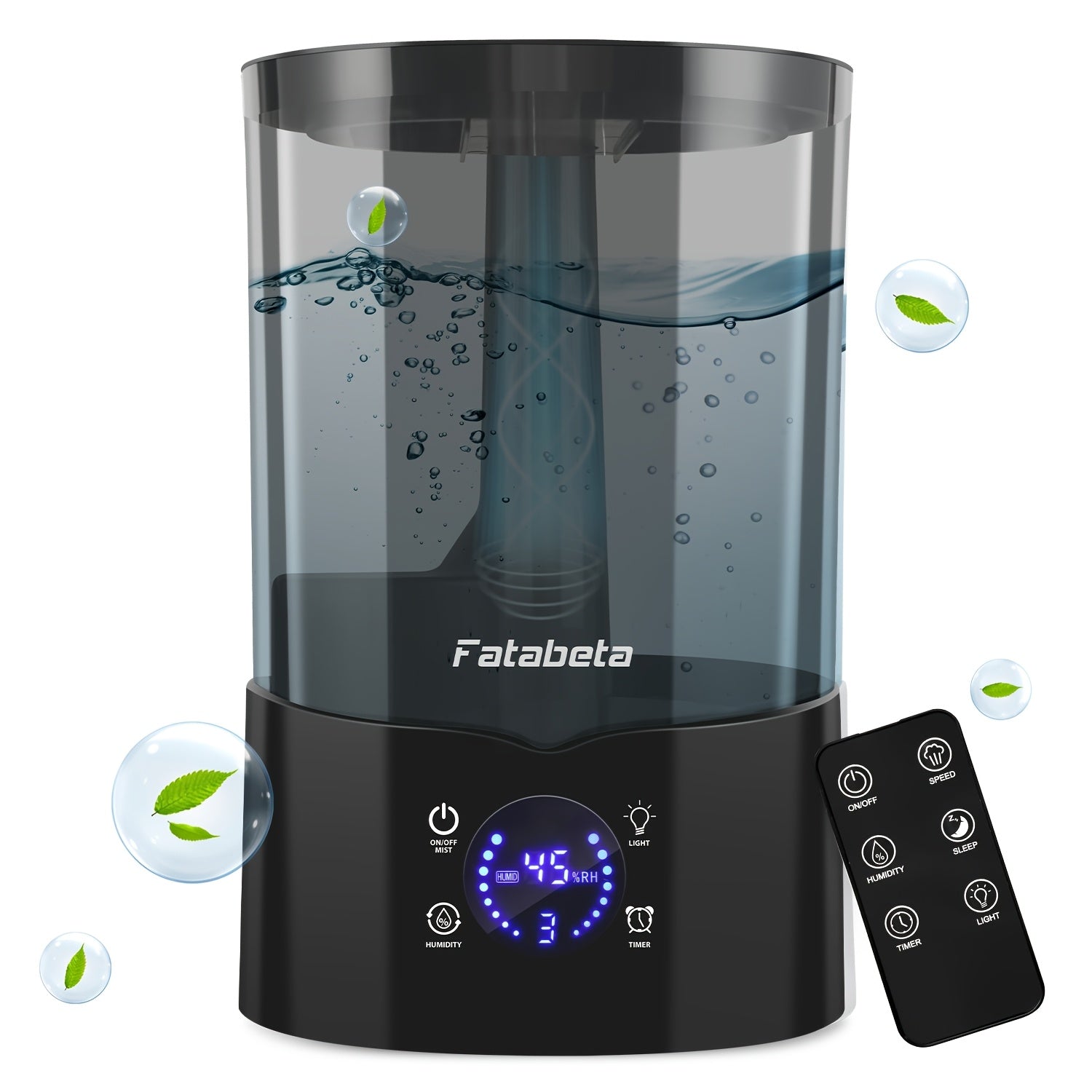 Humidificador de 4L con llenado superior para dormitorio, hogar, habitación grande de 25-35 m², 30 horas de autonomía, salida de 270 ml/h, 3 niveles de niebla con control de humedad del 45 %-90 %, 30 dB de silencio, control remoto, apagado automático - Id