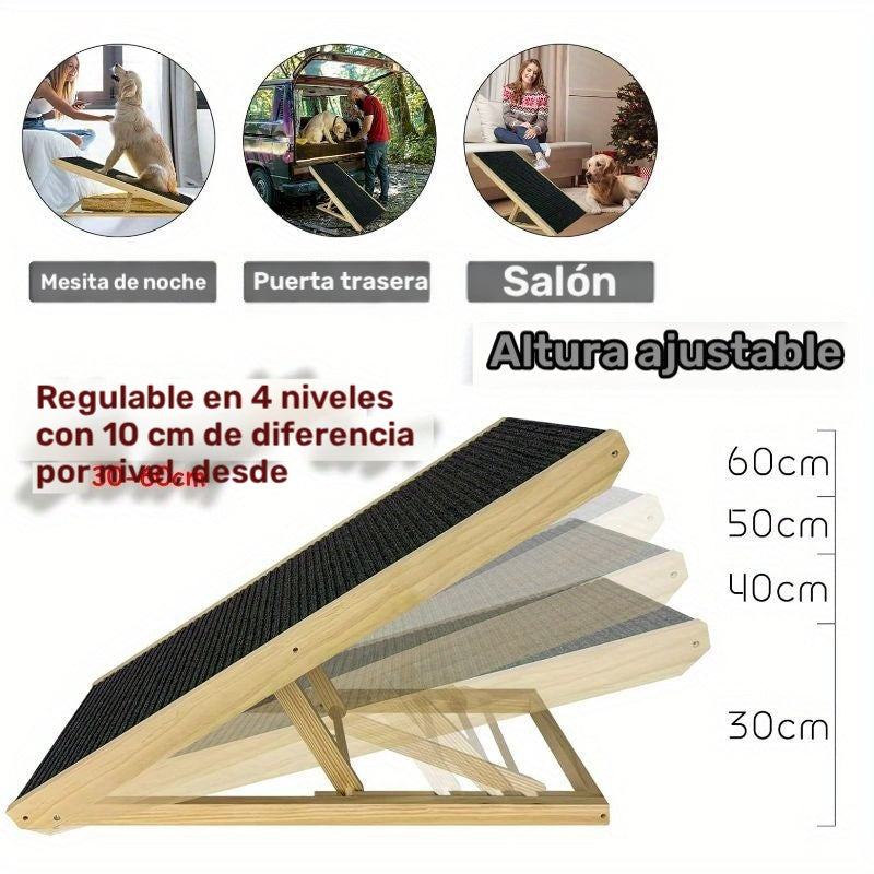 Rampa plegable para perros 100 kg 60 cm | Cama sofá coche y acceso de mascotas