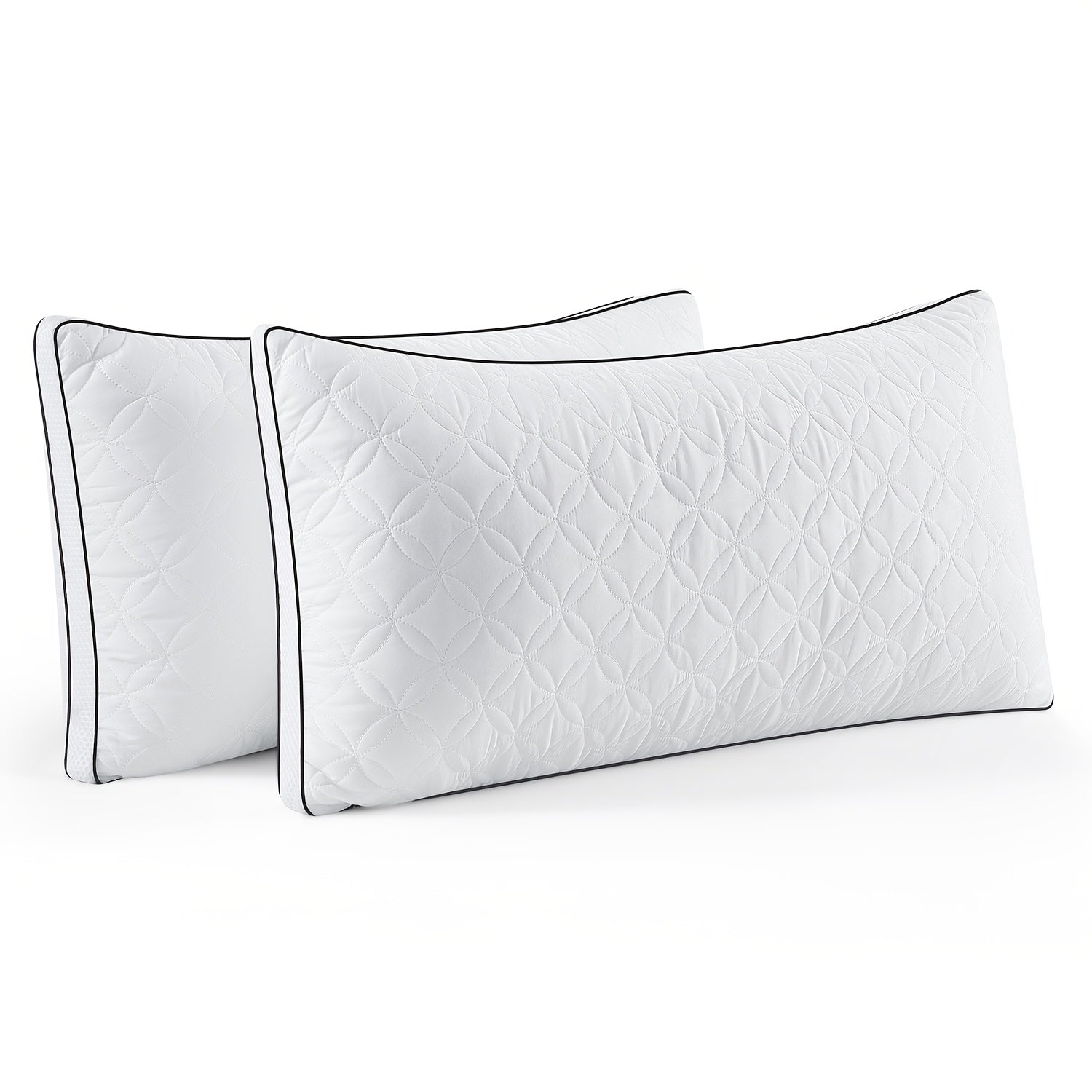 Almohadas para dormir 2 Pack 80×80CM, Almohadas para dormir de lado y de espalda, Almohadas super suaves rellenas de microfibra alternativa a la pluma