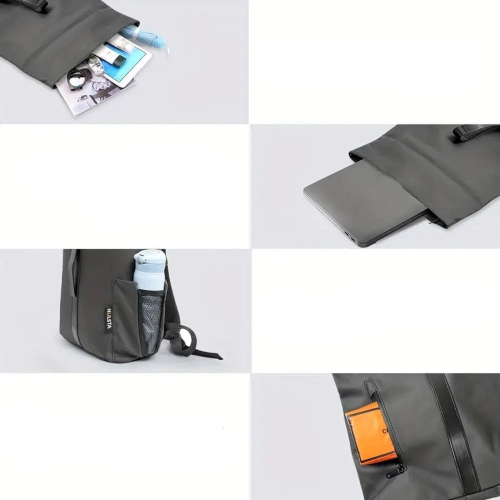 Mochila Enrollable para Hombre, Mochila Mujer para Portátil 15.6 Pulgadas, Moquera de Viaje Ligera para Hombre y Mujer de 21-25L, Bolso Escolar con Múltiples Compartimentos, Mochila Duradera de Capa Suave para Deportes al Aire Libre, Trabajo.