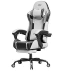 Silla Gaming con Masaje Lumbar Incorporado, Diseño Ergonómico Soporte Lumbar Ajustable y Reposacabezas, Silla de Computadora Giratoria de 360 Grados Reclinable para Oficina, Ideal para Juegos/Trabajo de Larga Duración