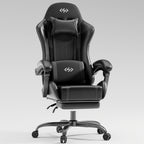 Silla Gaming con Cojín de Resortes de Bolsillo, Silla de Computadora Ajustable en Altura, Silla Ergonómica para Adultos con Soporte Lumbar de Masaje, Silla con Función Giratoria, para Gaming u Oficina