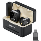 Micrófono Lavalier Inalámbrico para iPhone iPad Android con Estuche de Carga, 80H de Batería, Cancelación de Ruido, Alcance de 49.99 metros, Micrófono de Solapa con Clip Plug-Play para Grabación de Video, Vlog, Transmisión en Vivo