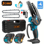 Motosierra Mini de 6 pulgadas Jemi Tool con Sistema de Lubricación Automática, Equipada con una Batería de 1/2 * 1.5Ah y una Cadena de 1/2, Ideal para Cortar Madera, Recortar Ramas y Podar Jardines