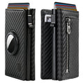 Cartera para Hombre DODENSHA MagSnap con Protección RFID, Estuche de Tarjetas I Cartera Inteligente Pequeña para 10+ Tarjetas i Compartimento Monedero i Carcasa AirTag Incluyida (Carbono)