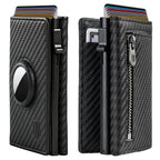 Cartera para Hombre DODENSHA MagSnap con Protección RFID, Estuche de Tarjetas I Cartera Inteligente Pequeña para 10+ Tarjetas i Compartimento Monedero i Carcasa AirTag Incluyida (Carbono)
