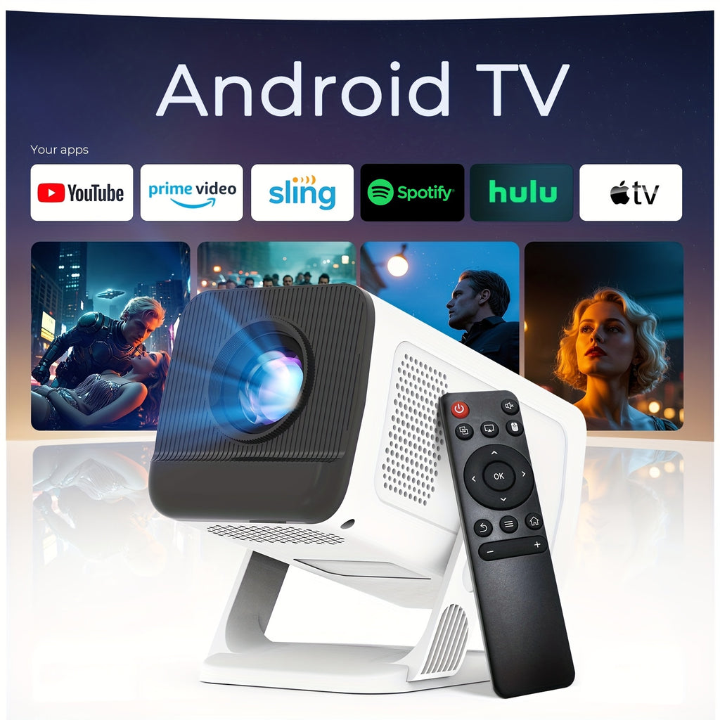 Proyector | [Apps Integradas y Mejoras 2026] Mini Proyector Inteligente Portátil con Wifi 6 y BT5.4, Android 11, Soporte 4K | Proyector de Cine