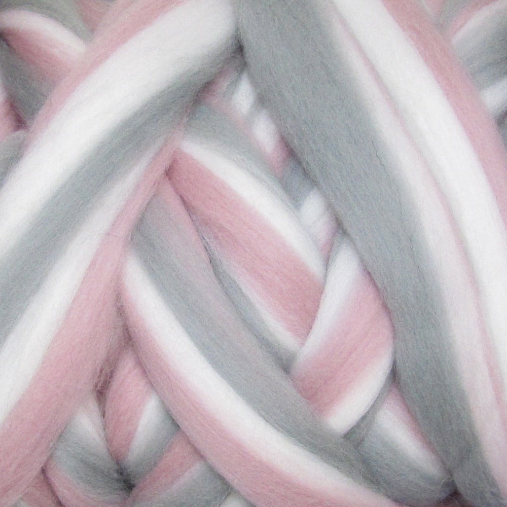 Lana, Piel de Polaco, 10G - Melange Rosa / Plateado