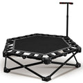 Trampolín Plegable Mini para Adultos con Resortes, Trampolín de Salto Pequeño con Manijas y Poste, Ideal para Interiores