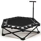 Trampolín Plegable Mini para Adultos con Resortes, Trampolín de Salto Pequeño con Manijas y Poste, Ideal para Interiores
