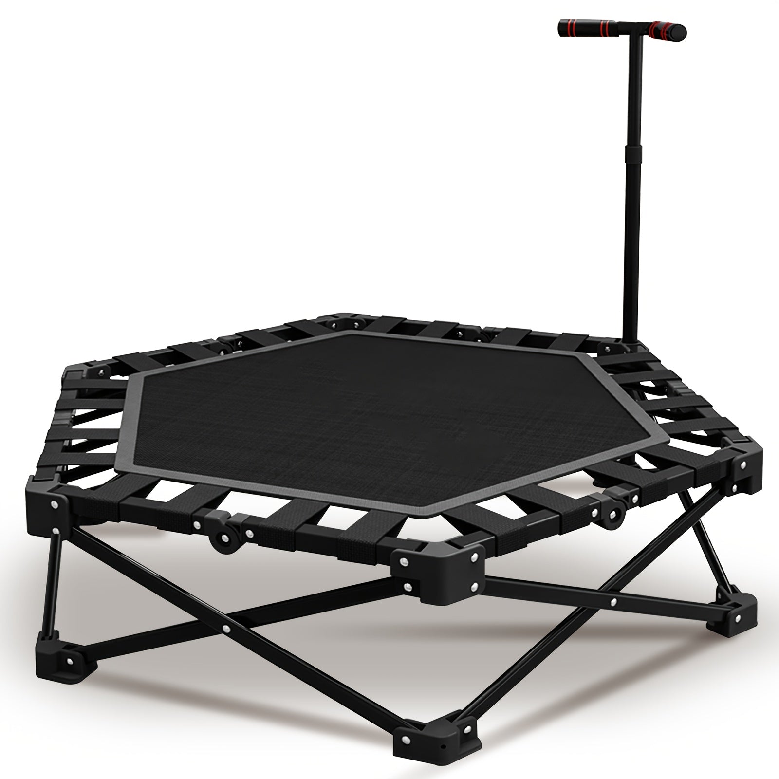 Trampolín Plegable Mini para Adultos con Resortes, Trampolín de Salto Pequeño con Manijas y Poste, Ideal para Interiores