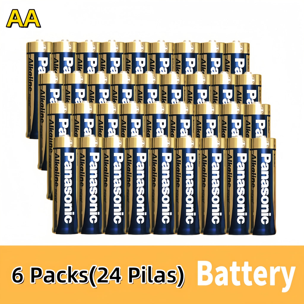 Baterías Alcalinas AA/AAA (LR6/LR03) 1.5V - 24/48piezas Baterías Panasonic Baterías de Juguetes Baterías de Control Remoto - Energía Duradera y Confiable | Para Controles Remotos, Ratones, Linternas, Relojes Despertadores | Marca Panasonic