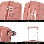 Maleta de cabina de 55x38x22cm (44L) de polipropileno - Candado incorporado - 20 pulgadas