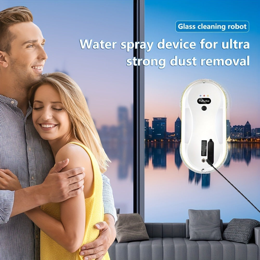 Puruikai 09 Black Friday Navidad Nuevo Producto Almacén Local Robot de Limpieza de Ventanas Inteligente, Máquina de Limpieza de Vidrios con Control Remoto y Rociador de Agua Automático