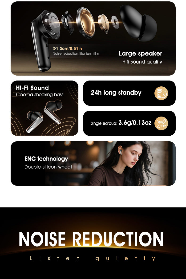 Auriculares Bluetooth | Auriculares inalámbricos Acer Ohr646 originales y oficiales, intrauditivos, inalámbricos 6.0 ANC con reducción activa de