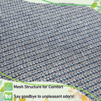 Colchoneta de Camping de Alta Calidad - Transpirable - Antideslizante - Gris Azulado - con 12 Agujeros, 13 Estacas y Bolsa de Transporte - 250/300/350/400/500/550/600Cm