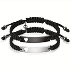 Pulsera Magnética de Acero Inoxidable para Parejas JewelryWe - Pulso Atractivo y Duradera con Cuerda Trenzada Adjustalbe, Regalo Ideál Para San Valentín o Aniversario. Diseño Elegante Vintage Unisex en Metal De Alta Calidad